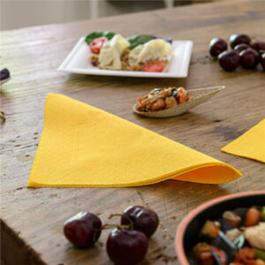 SERVIETTES ECOLABEL 2 PLIS 18 G/M2 39x39 CM JAUNE SOLEIL OUATE (1600 UNITÉ)